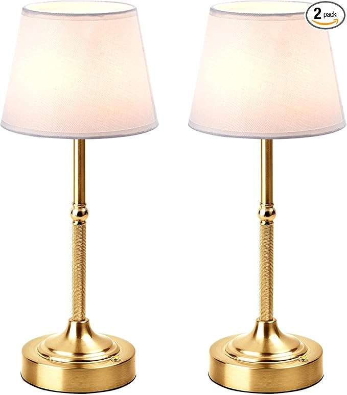 LUTEC 2 Pack Cordless Table Lamp, Battery Operated Lamp with 3 Color Temps and Stepless Dimming, ... | Amazon (US)