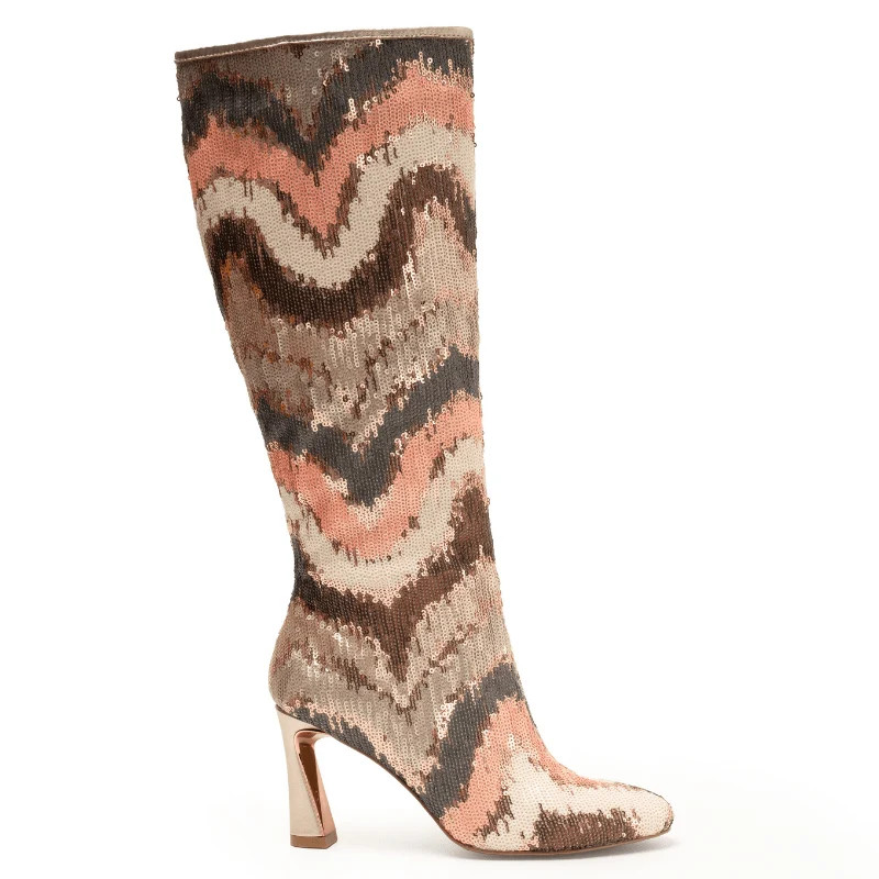 Orfa Pink Sequin Knee-High Boot | Cecelia New York | Cecelia New York