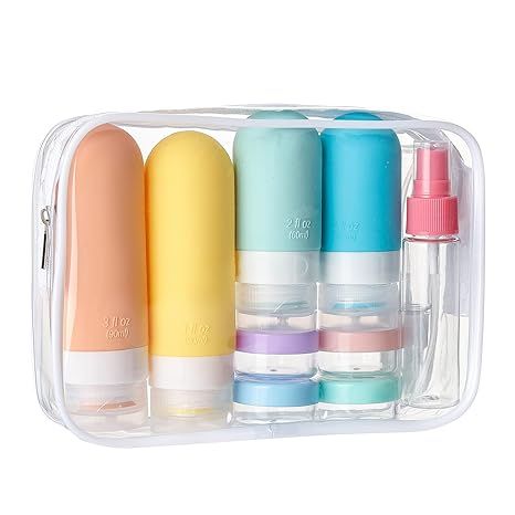 16 Pack Travel Bottles Set - TSA Approved Leak Proof Silicone Squeezable Containers for Toiletrie... | Amazon (US)