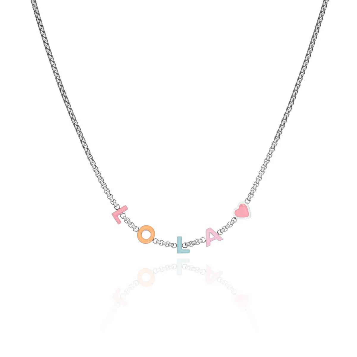 Custom Enamel Name Necklace (Silver) | Abbott Lyon