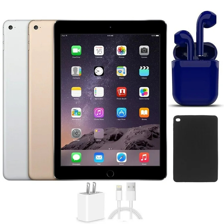 Restored Apple iPad Air 2 9.7-inch 32GB Wi-Fi Only Bundle: USA Essentials Bluetooth/Wireless Airb... | Walmart (US)