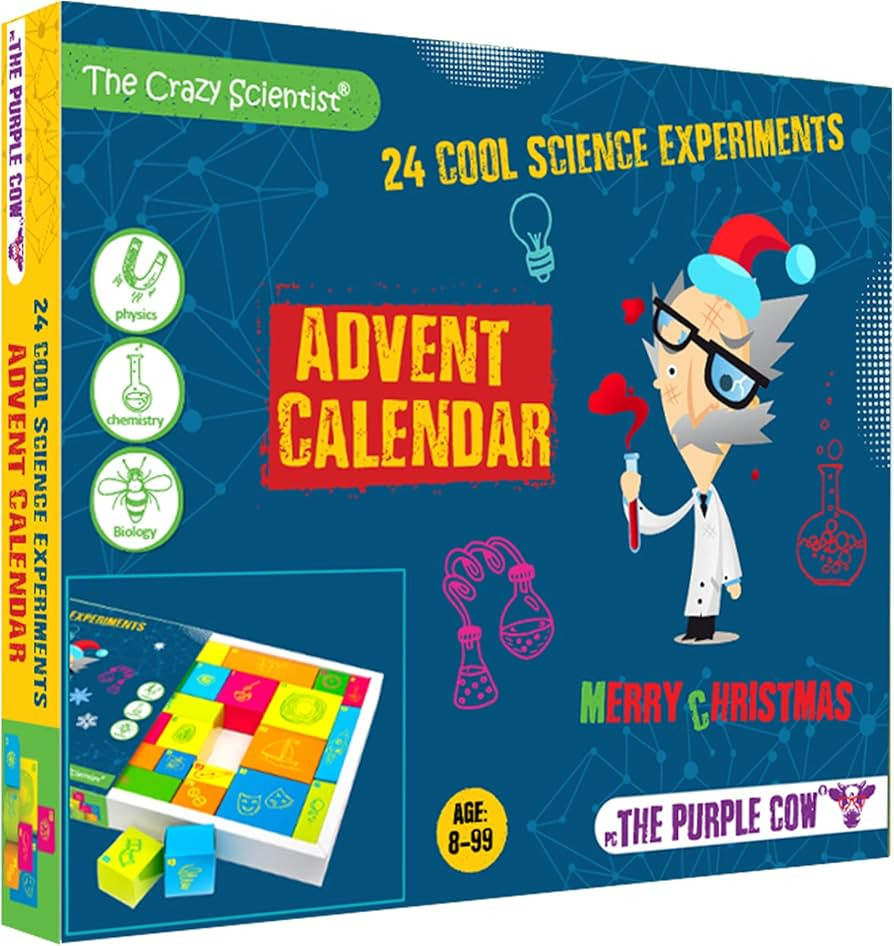 The Purple Cow Advents Crazy Scientist Advent Calendar - 2024 Countdown to Christmas for Kids Boy... | Amazon (US)