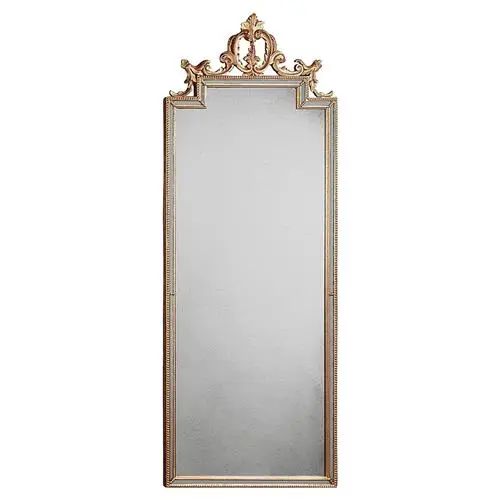 Brinley Modern Classic Hand Carved Finial Gold Frame Mirror | Kathy Kuo Home