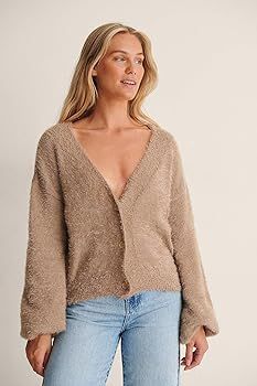 NA-KD Women's Oversized Knitted Cardigan Sweater | Amazon (UK)