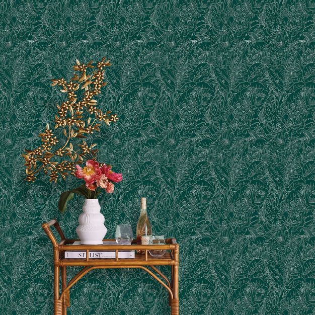 Jungle Animals Peel & Stick Wallpaper Green - Opalhouse™ | Target