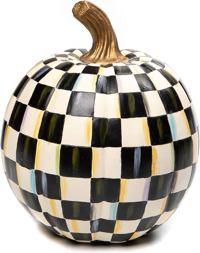 MACKENZIE-CHILDS Small Decorative Pumpkin for Fall Decor, Autumn Decorations for Home, Black-and-... | Amazon (US)