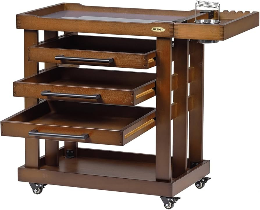 MEEDEN Art Supplies Storage Cart: 5-Tier Solid Beech Wood Utility Rolling Cart with 3 Drawers - C... | Amazon (US)