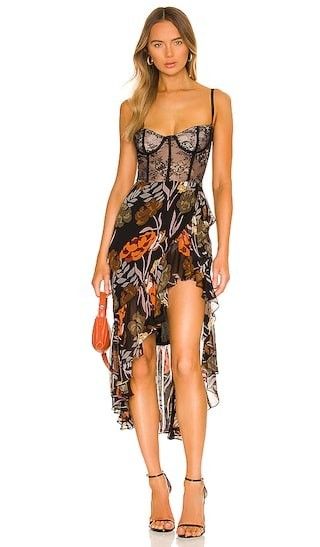 Take a Sip Dress in Black 70's Floral | Fall Floral Dress | Fall Dresses To Wear To Wedding Fall | Revolve Clothing (Global)
