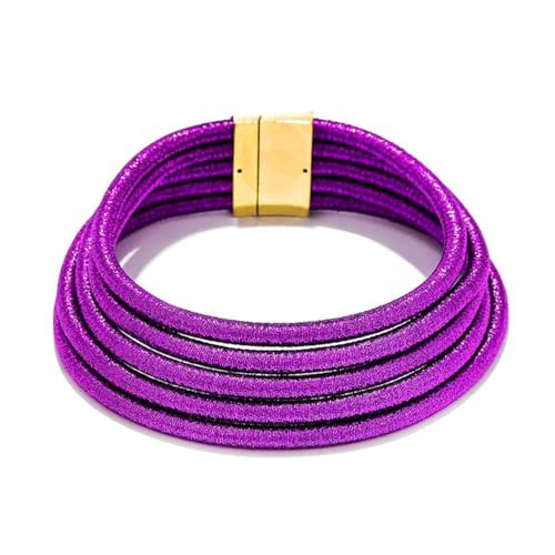 Wosois Tribal Layered Choker Necklace Gold African Collar Chunky Boho Multilayer Statement Necklaces Jewelry Accessories for Women (Purple) | Amazon (US)