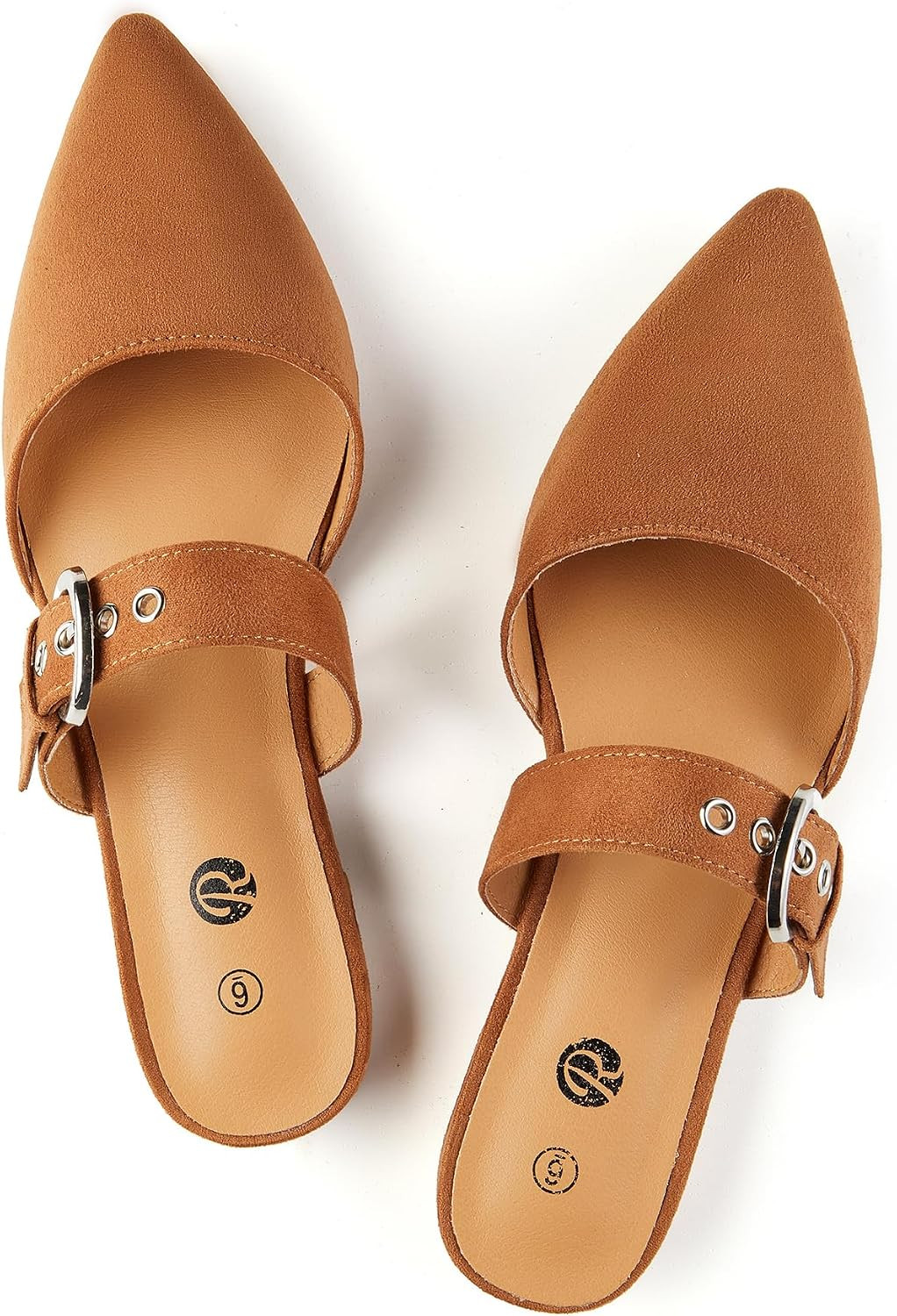 Mules for Women Adjustable Strap Pointed Toe Backless Loafer Shoes… | Amazon (US)
