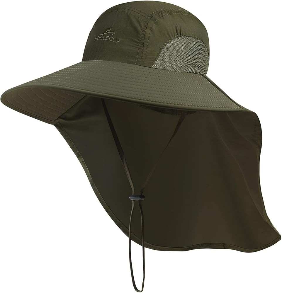 Outdoor Sun Hat for Men with 50+ UPF Protection Safari Cap Wide Brim Fishing Hat with Neck Flap, ... | Amazon (US)