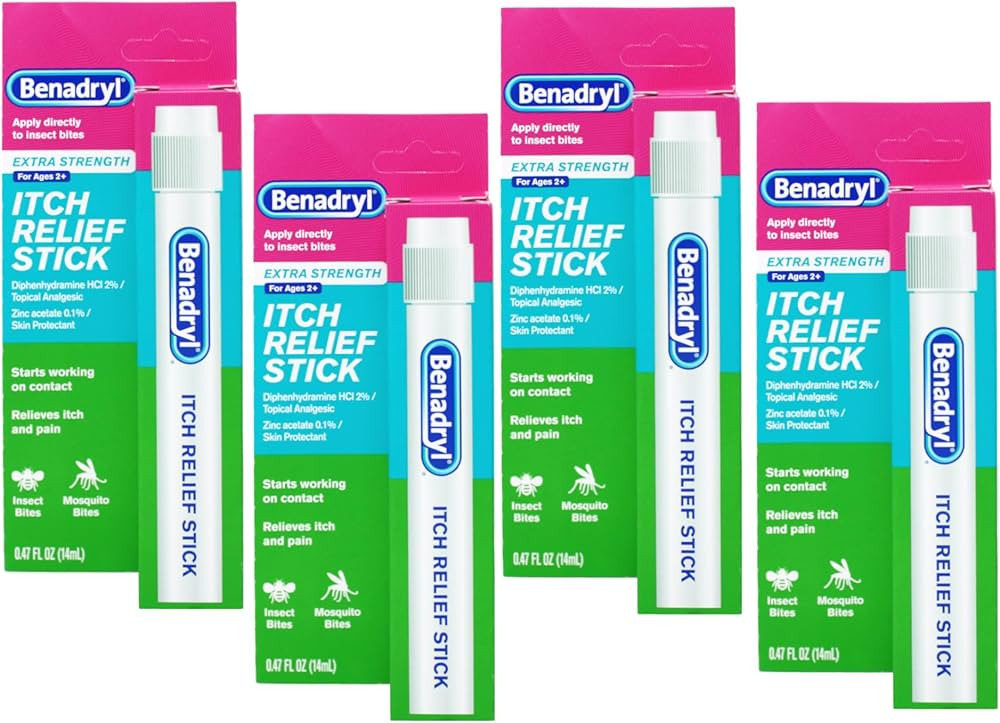 Benadryl Itch STK Size 4.7z Benadryl Extra Strength Itch Relief Stick,4 Pack | Amazon (US)