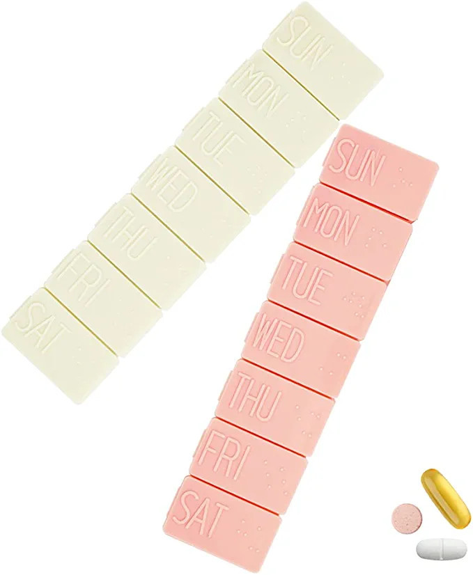 2Pack Weekly Pill Organizer,Extra Large 7 Days Pill Cases Travel Daily Pill Box for Fish Oil, Cal... | Amazon (US)