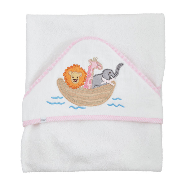 Pink Noah's Ark Hooded Towel | Mud Pie