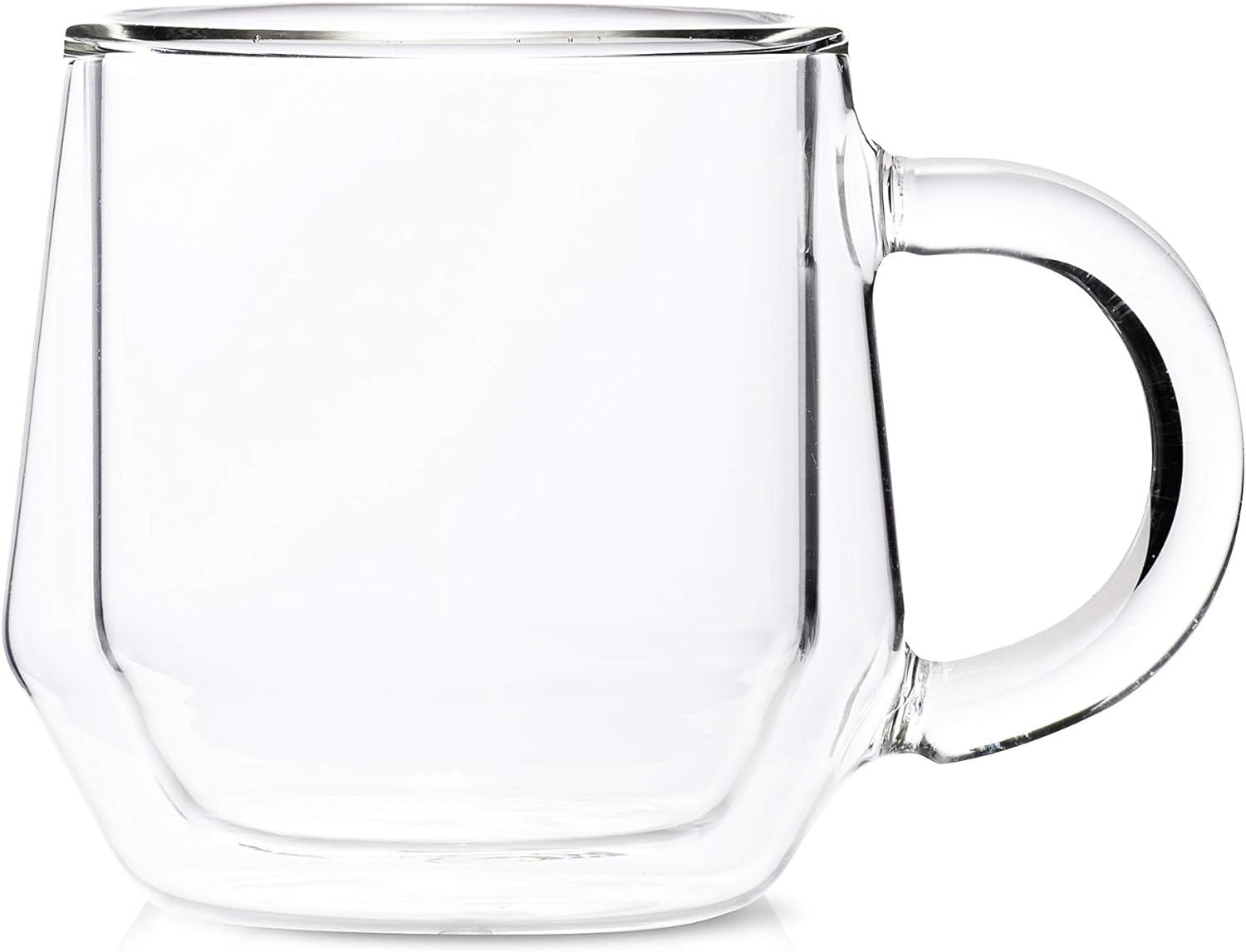 Double Walled Glass Coffee Mugs by Hearth I 2, 6oz Clear Insulated Coffee Mugs With Handles I Per... | Amazon (US)