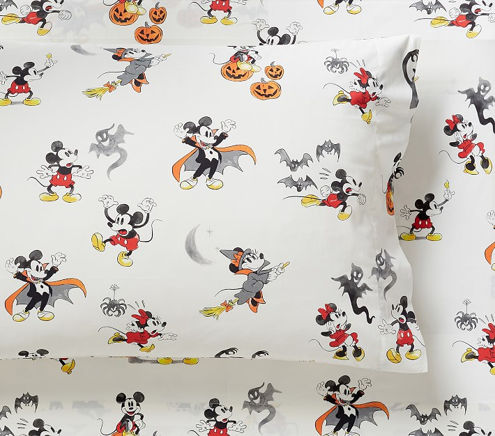 Disney Mickey Mouse Halloween Organic Sheet Set & Pillowcases | Pottery Barn Kids | Pottery Barn Kids