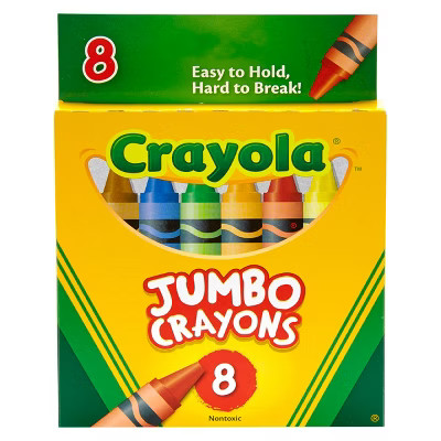 Crayola 8ct Jumbo Crayons, Toddler School Supplies, Classroom Essentials for Preschool Teachers, Large Crayons, Coloring Gift, Ages 3+ | Target