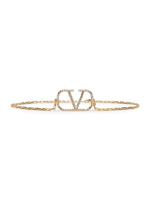 VLogo Crystal-Embellished Chain Belt | Saks Fifth Avenue