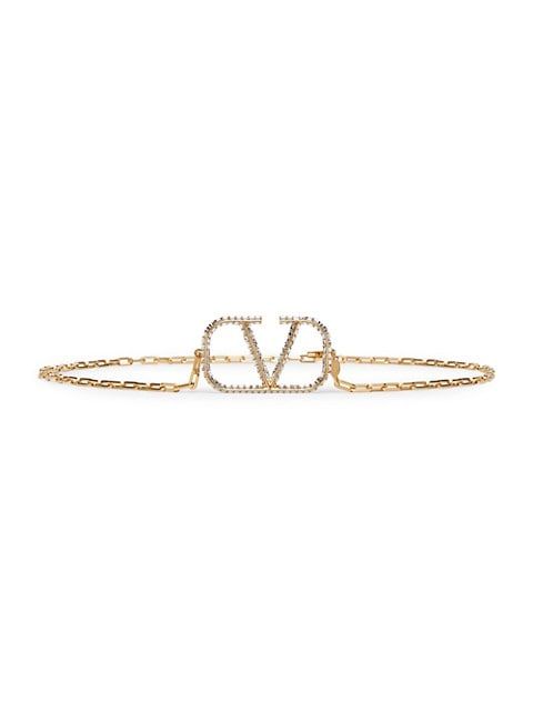 VLogo Crystal-Embellished Chain Belt | Saks Fifth Avenue