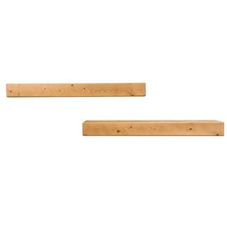 Del Hutson Artisan Haute 6 in. x 36 in. x 3.5 in. Walnut Pine Wood Floating Box Set of 2 Decorati... | The Home Depot