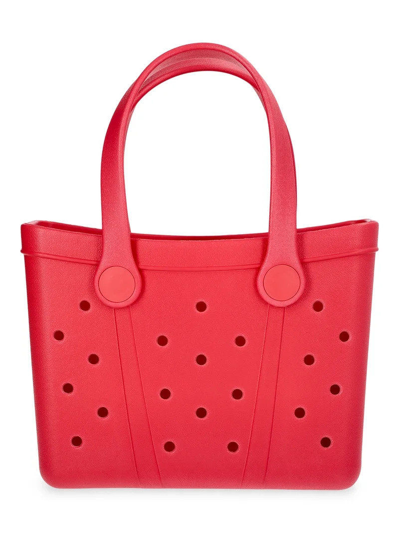Time and Tru Women's Lightweight Mini Beach Tote Bag, Pink | Walmart (US)