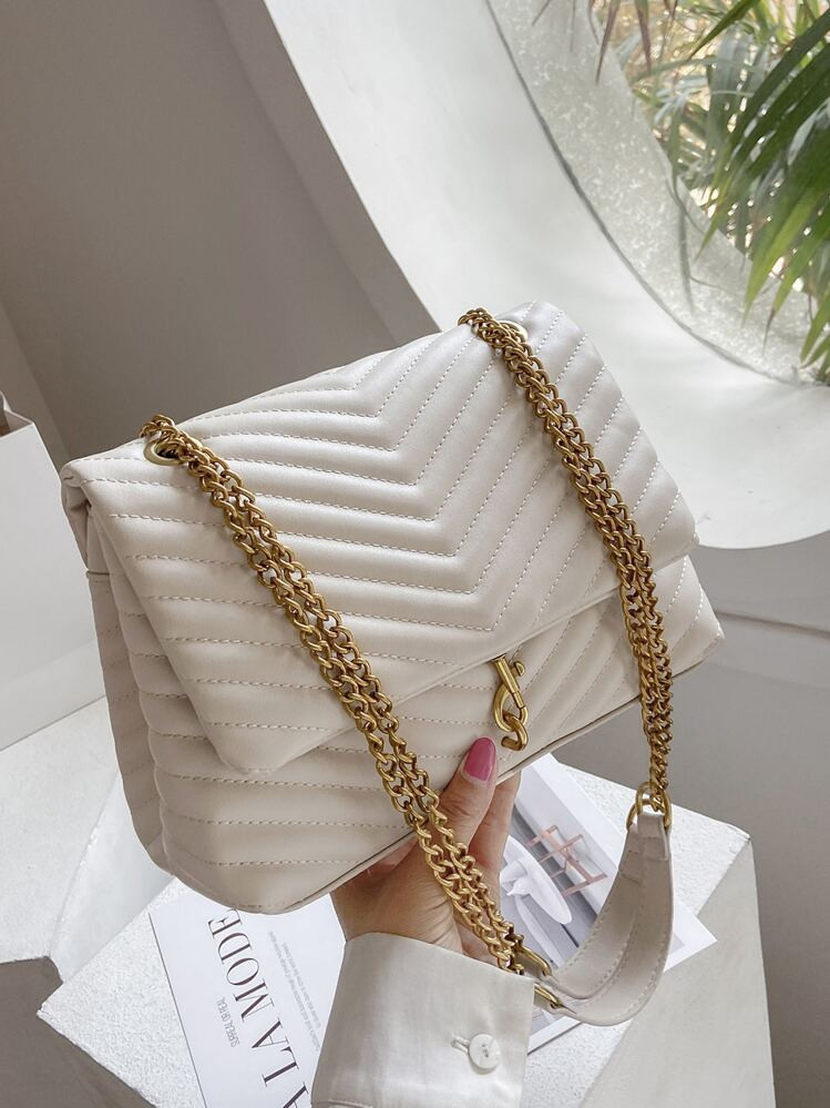 Bolso De Hombro Ligero, Informal Y Acolchado Con Cadena Para Negocios, Para Adolescentes, Niñas, Mujeres, Estudiantes Universitarias, Novatos Y Trabajadores Administrativos, Perfecto Para La Oficina, La Universidad, El Trabajo, Los Negocios, Los Viajes Diarios, Al Aire Libre, Los Viajes Y Las Salidas | SHEIN