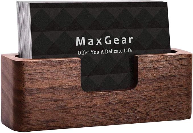 MaxGear Wood Business Cards Holder for Desk Business Card Display Holder Desktop Stand for Office... | Amazon (US)