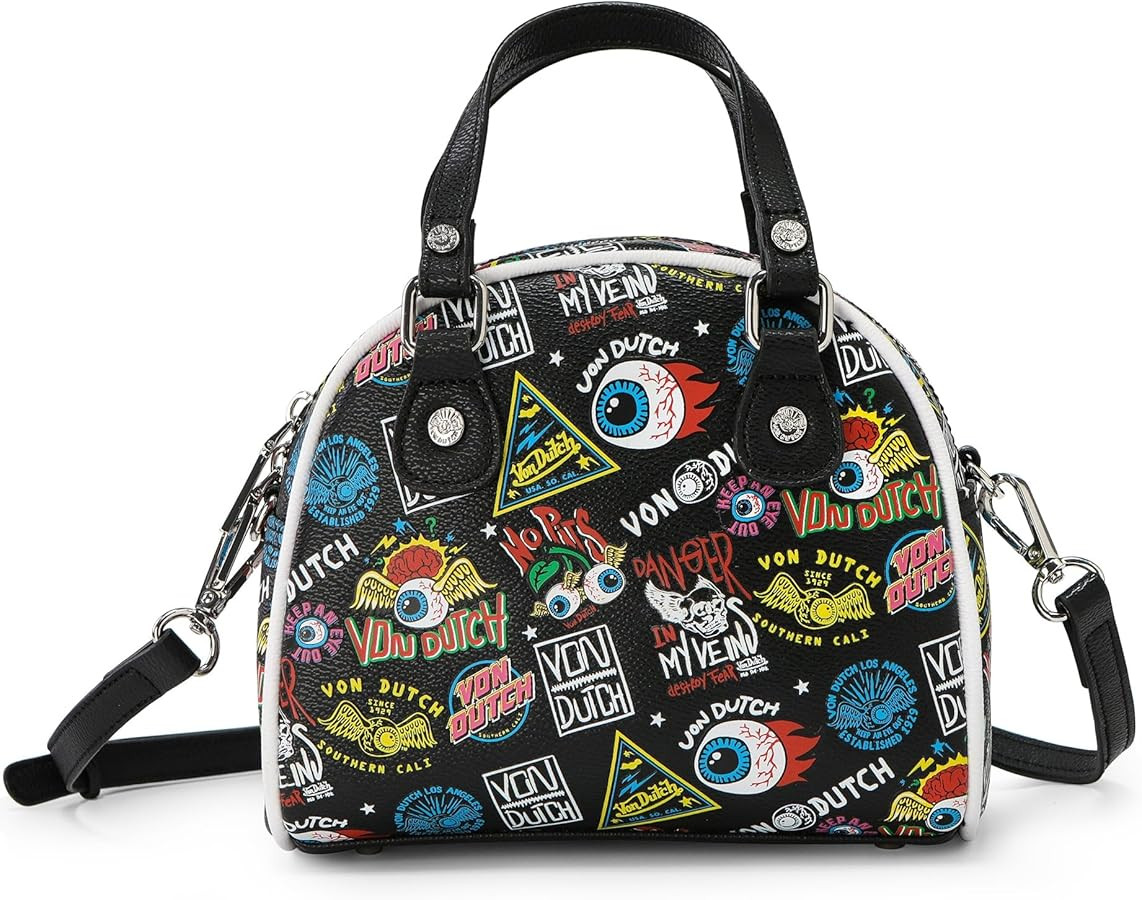 Von Dutch Womens Jax Bowling Bag Purse - Stylish Women's Handbag with Adjustable Strap, Spacious ... | Amazon (US)