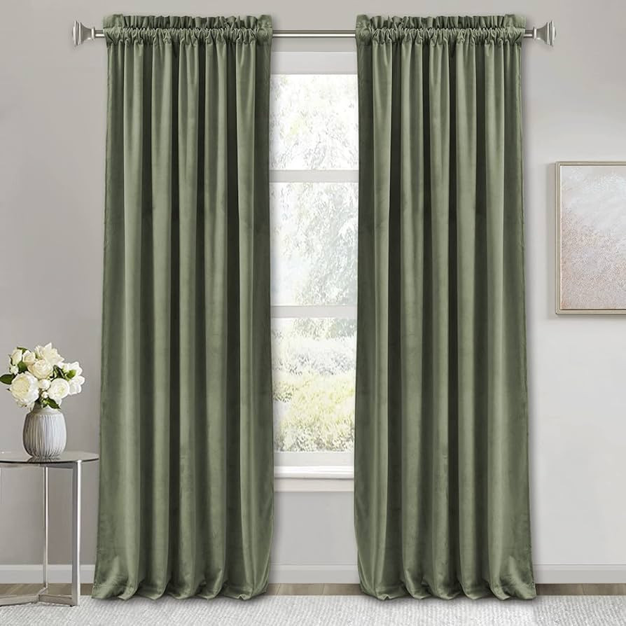 RYB HOME Room Darkening Velvet Curtains 2 Panels Set, Luxury Window Treatment Privacy Thermal Ins... | Amazon (US)