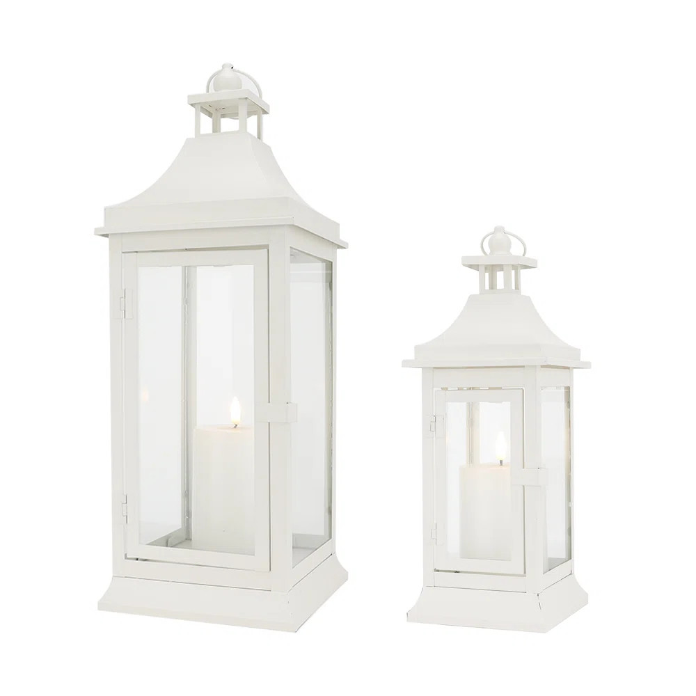 Winston Porter Set Of 2 13''&19.5''tall Outdoor Candle Lanterns | Wayfair North America