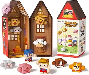 GobiDex Magnetic Farm Figures Set with Animals & People, Portable Tin Box for Role Play & STEM Ed... | Amazon (US)