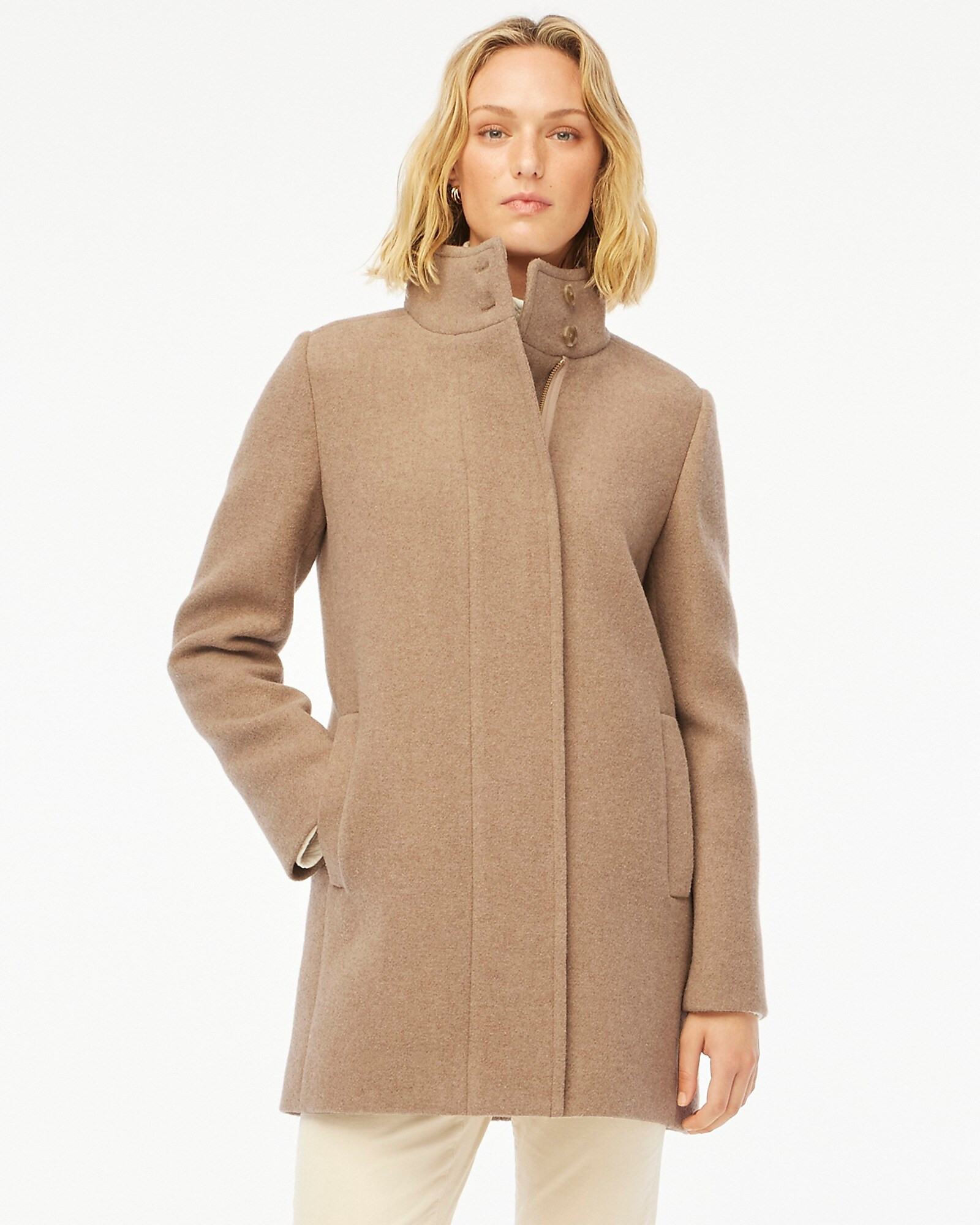 City coat with button neck | J.Crew Factory