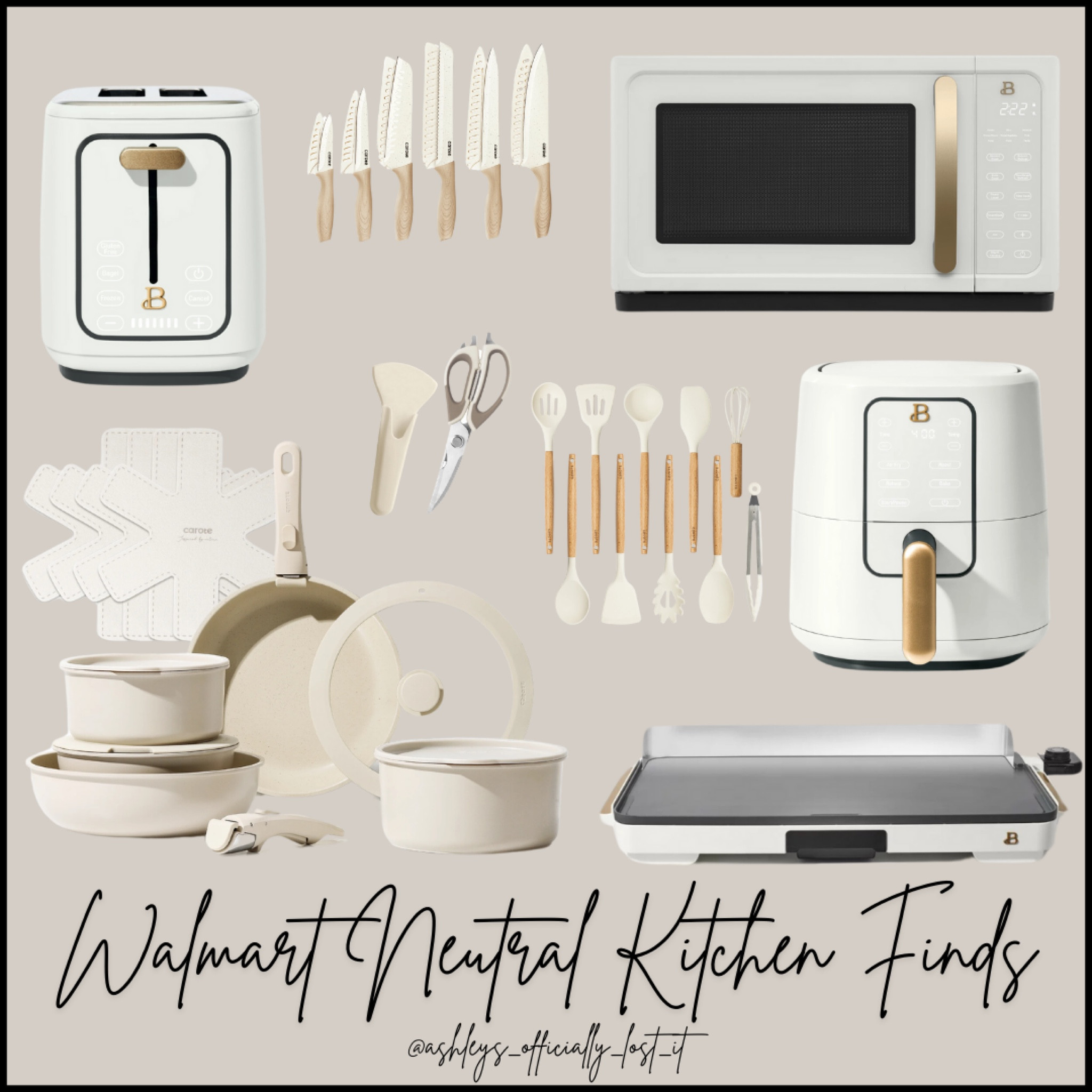 When you want your appliances to disappear in a small kitchen, but still be pretty, these Walmart finds are classic, neutral and perfect for any home decor style! Nesting pots and pans save space, beautiful neutral kitchen tools store away easily but are beautiful when in use  

#LTKHome #LTKFindsUnder100 #LTKFindsUnder50