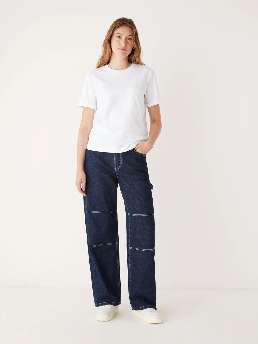 The Courtney Loose Fit Mid Rise Cargo Jean in Navy | Frank And Oak
