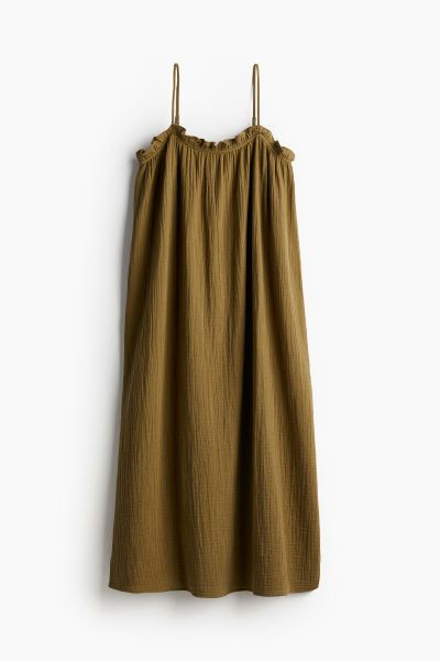 Vestido de algodón con ribete de volante | H&M (FR, IT, ES, PT, BE)