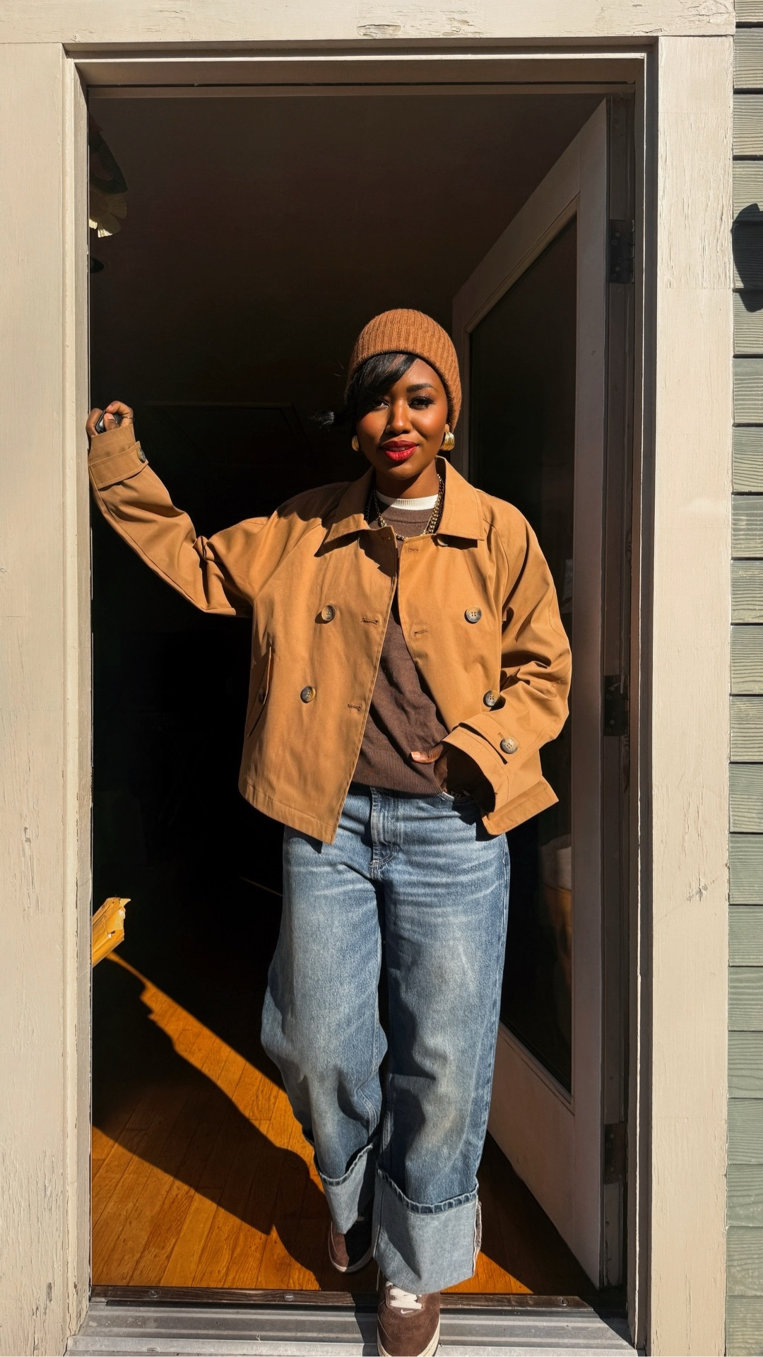 Cozy fall layers are my entire personality right now. I love mixing warm neutrals with oversized denim because it keeps the look relaxed but still polished. This cropped jacket, the ribbed beanie, and the wide cuff jeans make the whole outfit feel effortless and easy to wear for everyday mom life. Linking everything here so you can recreate the look for your own fall wardrobe. Perfect for chilly mornings, school drop off, weekend errands, and anywhere you want to feel comfortable and pulled together.

#LTKPetite #LTKmomlife #LTKOver40