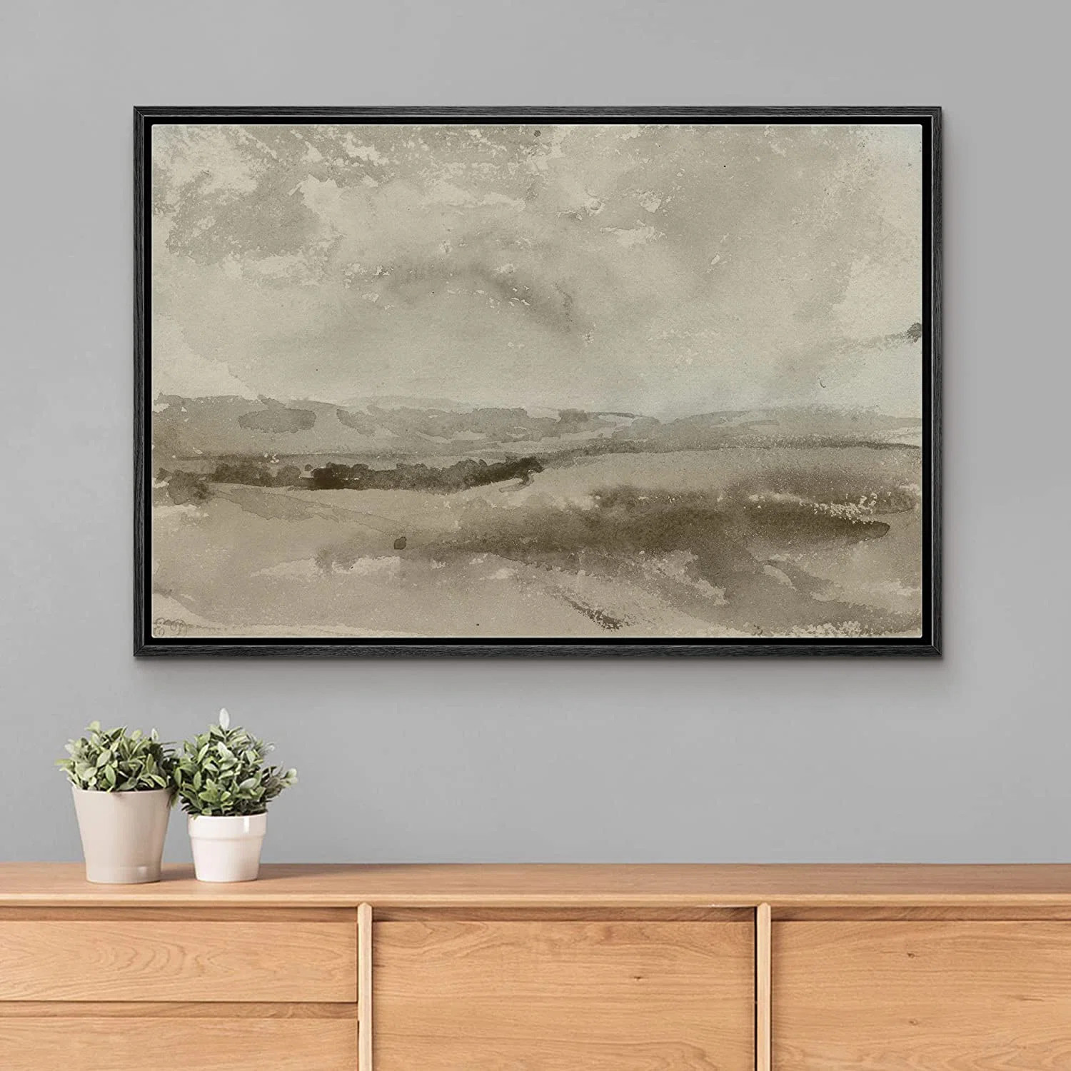" SIGNLEADER Framed Canvas Print Wall Art Pastel Brown Mountain Valley Landscape Nature Wildernes... | Wayfair North America