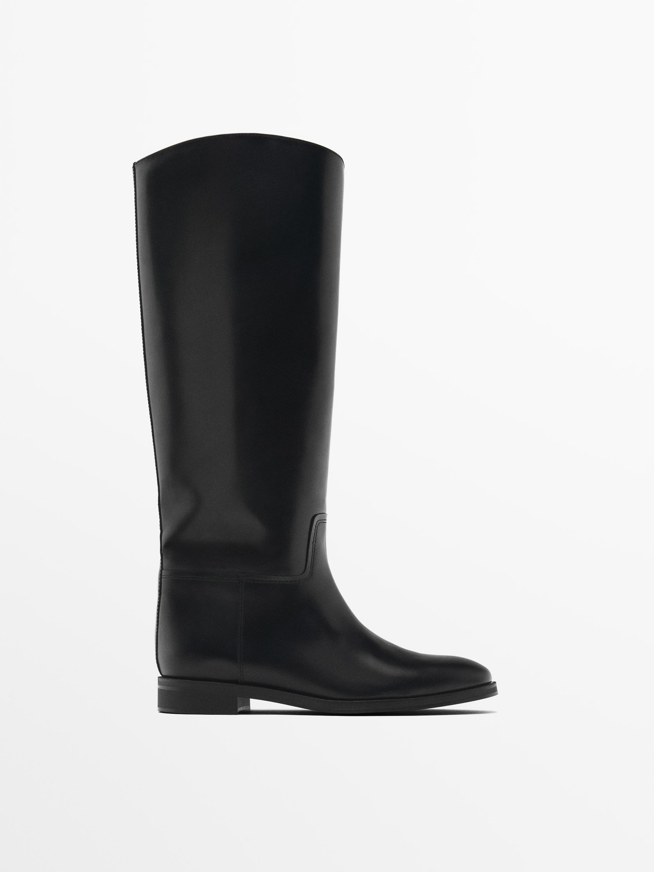 Riding-style boots with detachable embellishment | Massimo Dutti US