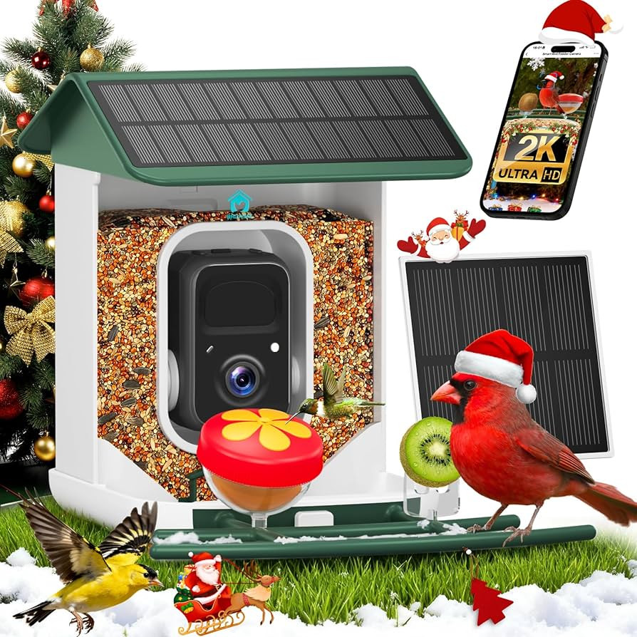 Smart Bird Feeder with Camera-AI Identify 11,000+ Species, 2K HD Auto Capture Birds Video & 64G T... | Amazon (US)