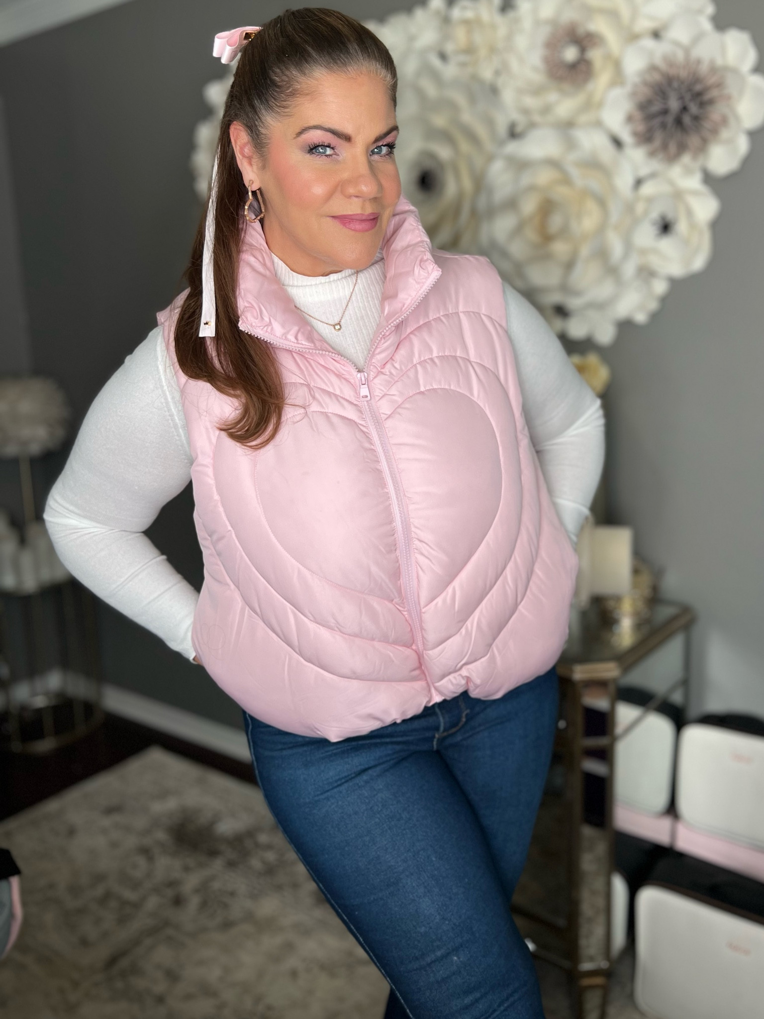 The most adorable heart puffer paired with the viral Melissa High Rise Flare Jeans by Sofia Vegara!  I’m totally grabbing the star puffer vest too!  So cute and so affordable  

#LTKBeauty #LTKStyleTip #LTKFindsUnder50