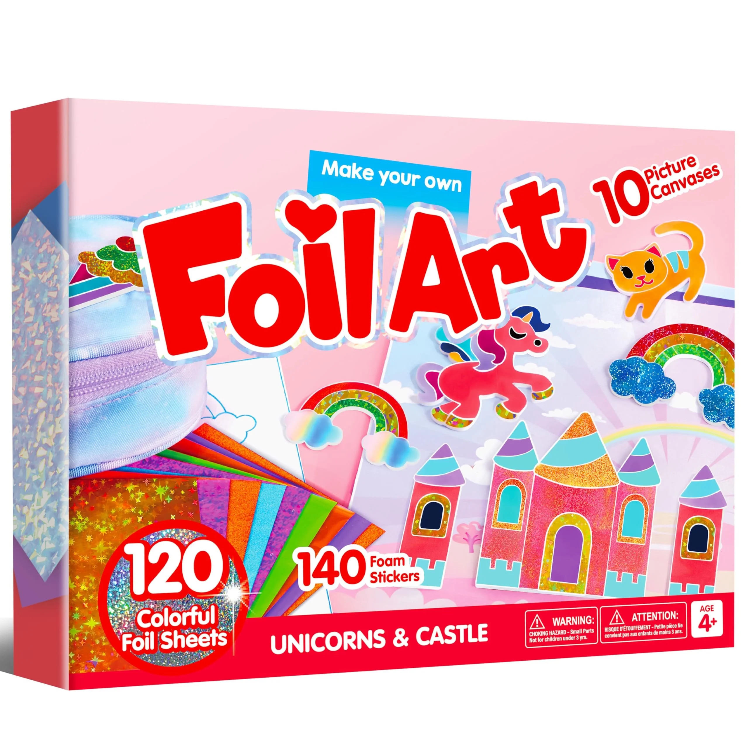 SYNCFUN Fashion Foil Art Kit for Kids, 10 Piece Unicorn and Princess Craft Set | Walmart (US)