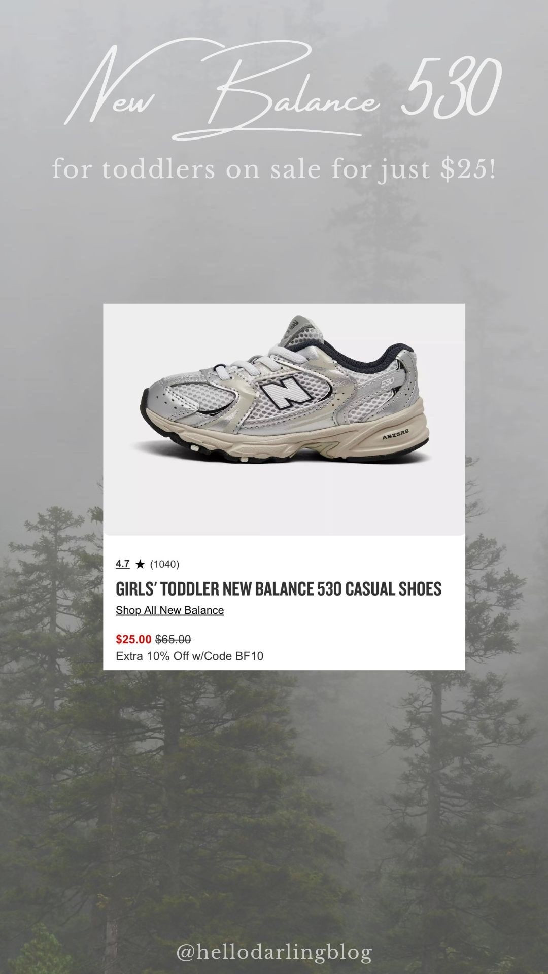 Hurry, someone snag these! Brody and I’s favorite shoes are on sale for just $25 + 10% off with code BF10 in a size 4 (for toddlers!). It says girls’ but they’re unisex 👍🏼

New Balance 530 toddler sneakers are on sale for just $25 today! Such a good everyday shoe for toddlers — comfy, durable, and perfect for daycare or winter outfits.

Linked the exact color, plus more toddler New Balance styles on sale.
Shop everything in my LTK 🔗 


#LTKCyberWeek #LTKKids #LTKBaby
