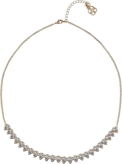 Daisy Fuentes Gold Tone Fontal Necklace with Teardrop CZ Stones | Amazon (US)