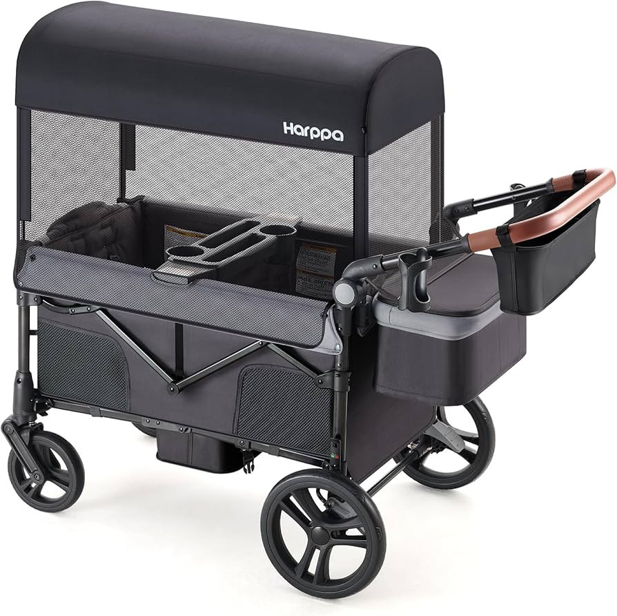 HARPPA Foldable Wagon for Kids, 2 Seater Stroller Wagon with Seats, One-Button Fold, UPF50+ Canop... | Amazon (US)