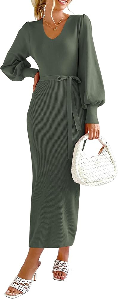 PRETTYGARDEN Maxi Bodycon Sweater Dress | Amazon (US)