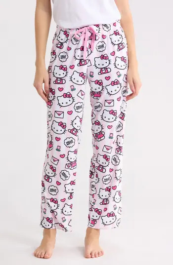 Hello Kitty Pajama Pants in Pink/White at Nordstrom Rack, Size Large | Nordstrom Rack