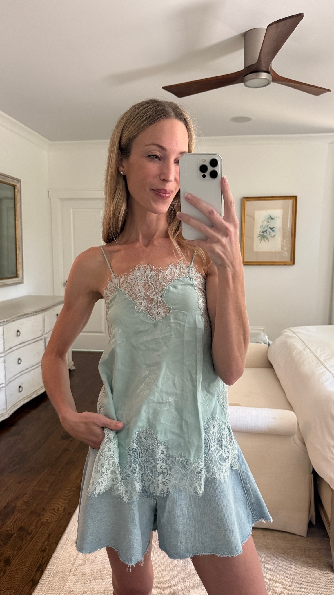 H&M lace tank (XS, sold out in blue but available in beige), 25 MOTHER frayed denim shorts. Love the shape—flattering!

summer shorts, denim shorts, distressed shorts, jean shorts

#LTKootd #LTKgrwm #LTKSeasonal