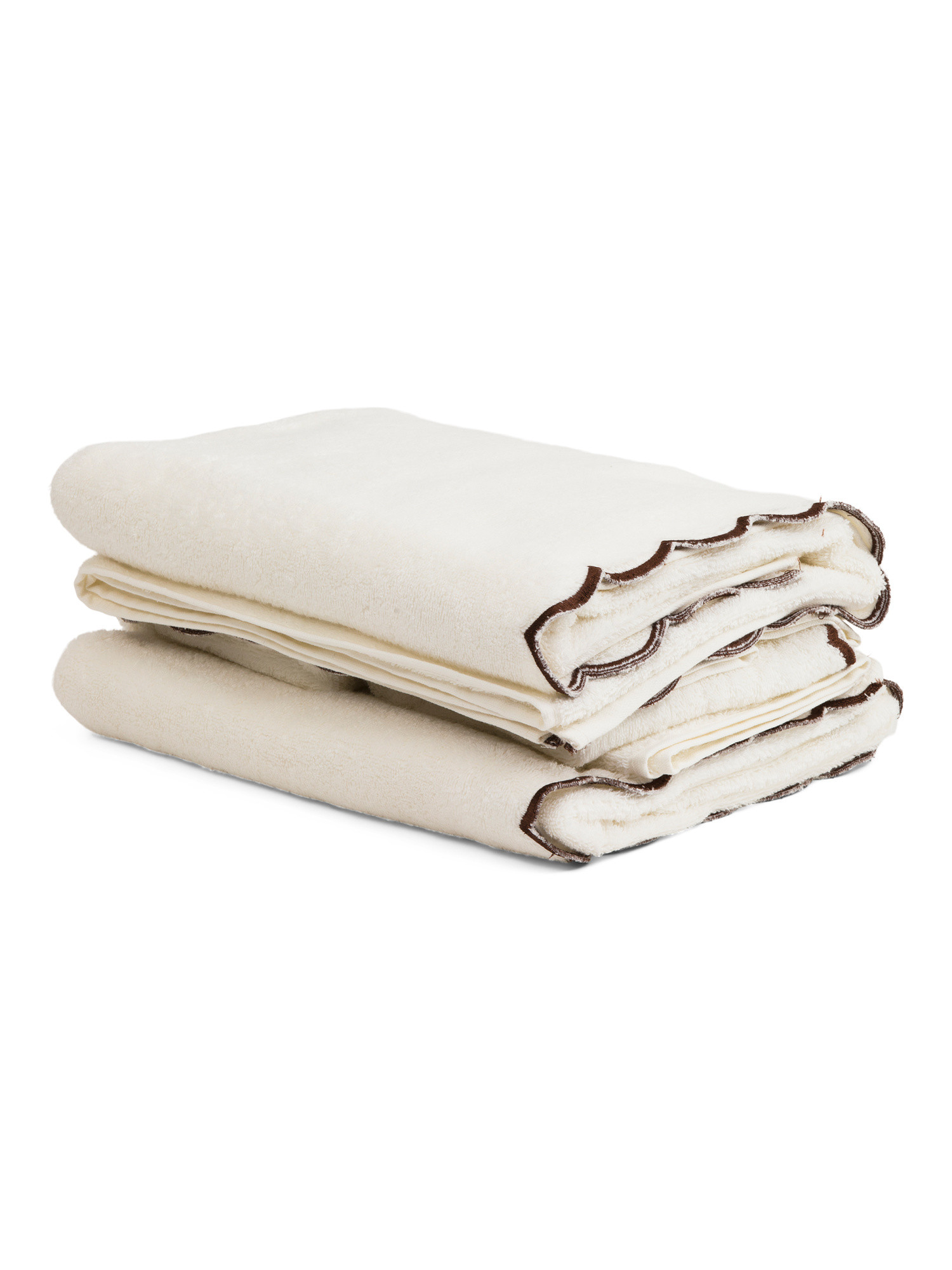 Made In Turkey 6pc Scalloped Embroidery Towels Bundle | TJ Maxx