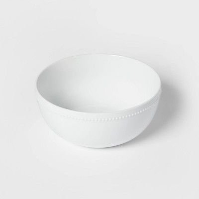 128oz Ceramic Beaded Serving Bowl White - Threshold™ | Target