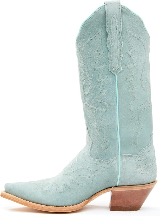Dan Post Women's Seafoam Suede Western Boot Snip Toe Light Green 7.5 M | Amazon (US)